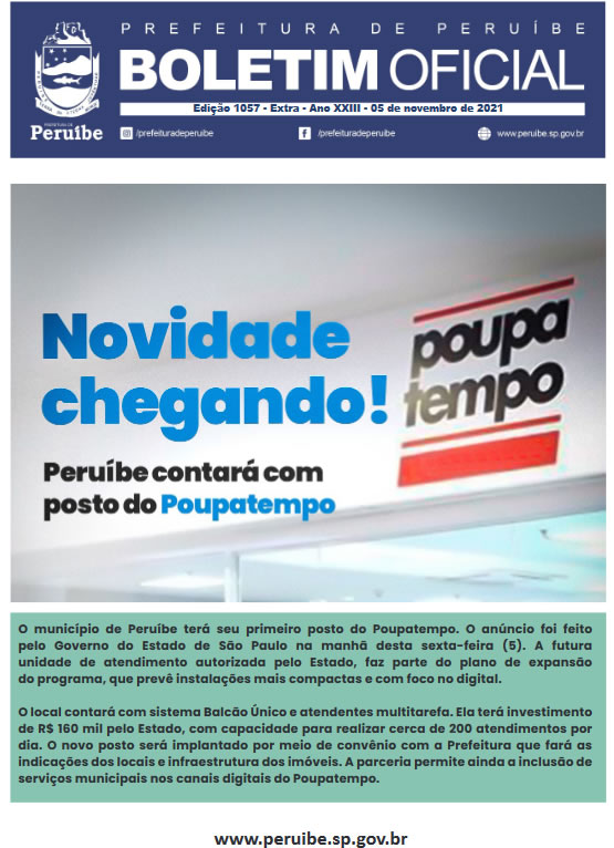 PERUÍBE TERÁ SEU PRIMEIRO POSTO DO POUPATEMPO - Prefeitura Municipal da  Estância Balneária de Peruíbe