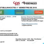 VESTIBULINHO ETEC 1°SEMESTRE 2018