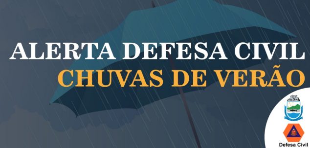 Alerta da Defesa Civil para chuva forte na região