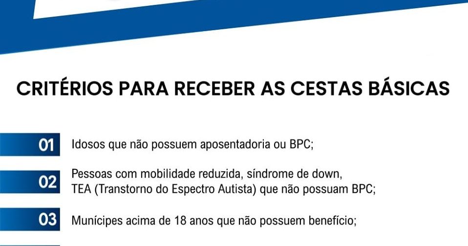 Assistência Social inicia atualização cadastral para entrega das cestas básicas