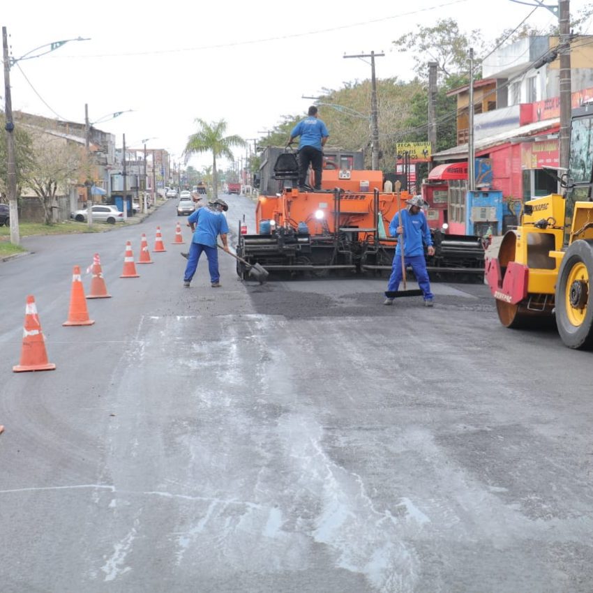 Principal entrada de Peruíbe recebe recapeamento