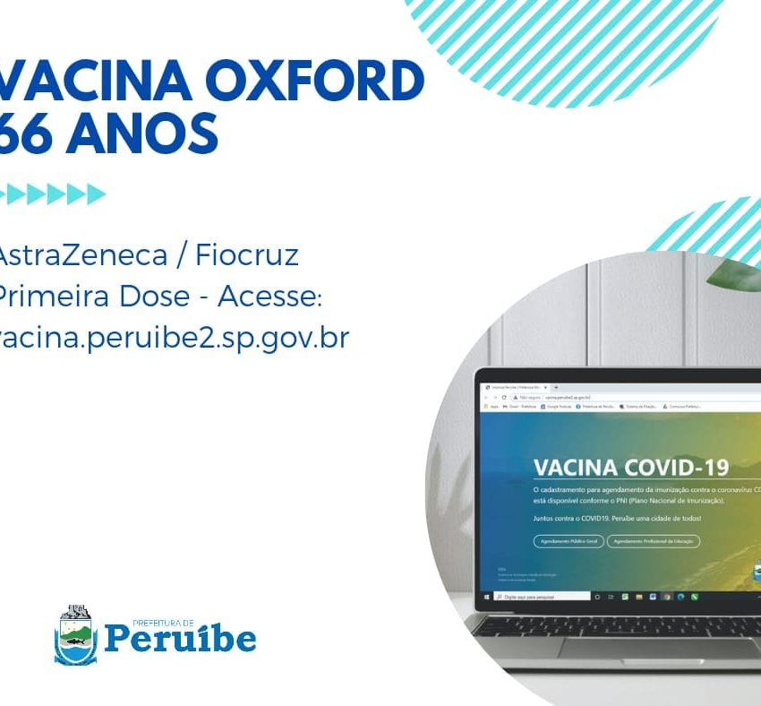 AGENDAMENTO DISPONÍVEL PARA VACINAÇÃO CONTRA COVID-19 A PARTIR DE 66 ANOS