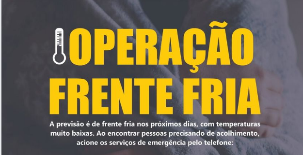 OPERAÇÃO FRENTE FRIA TEM INÍCIO HOJE (28) EM PERUÍBE