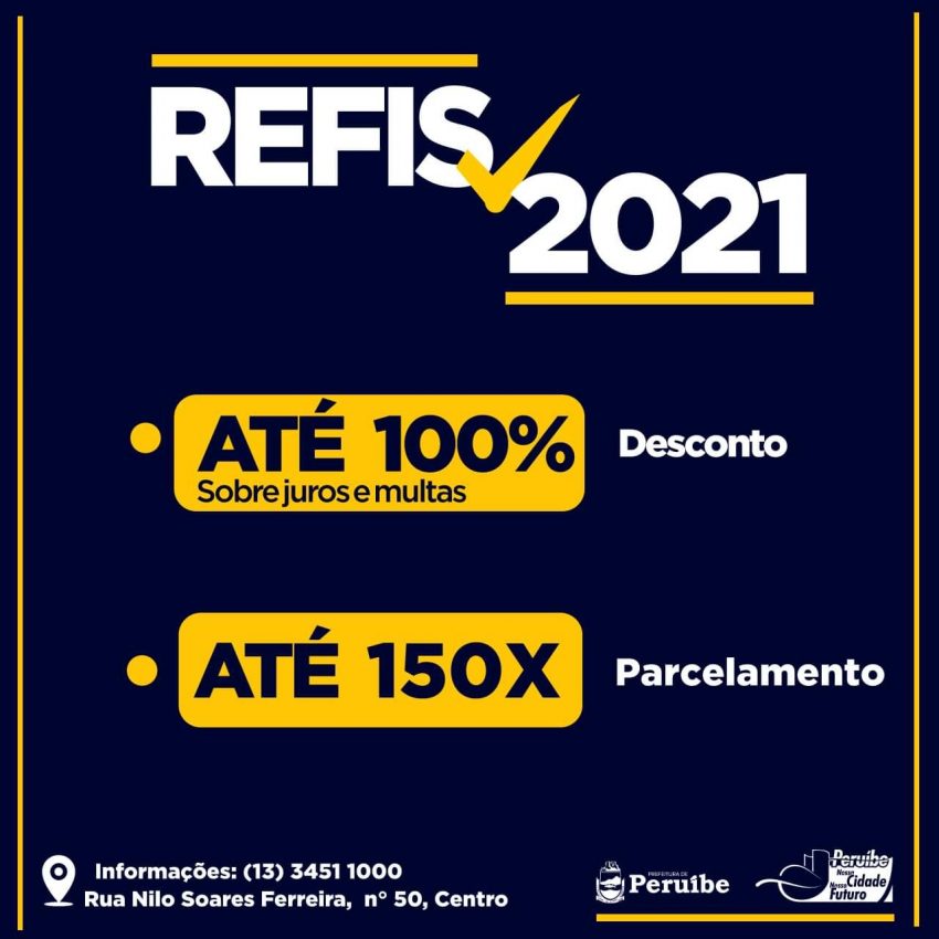 PERUÍBE SEGUE COM DESCONTO E PARCELAMENTO PARA CONTRIBUINTES COM DÉBITOS EM ATRASO