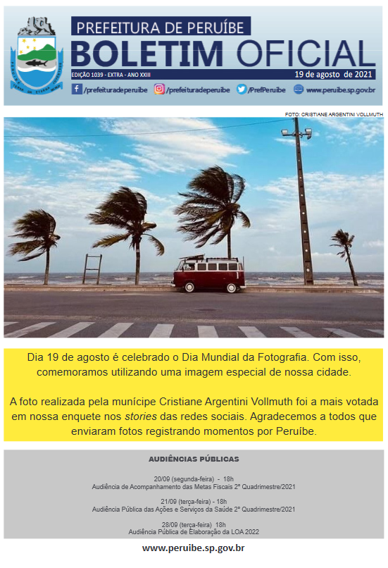 Boletim Oficial do Município – BOM – Edição 1039 – EXTRA