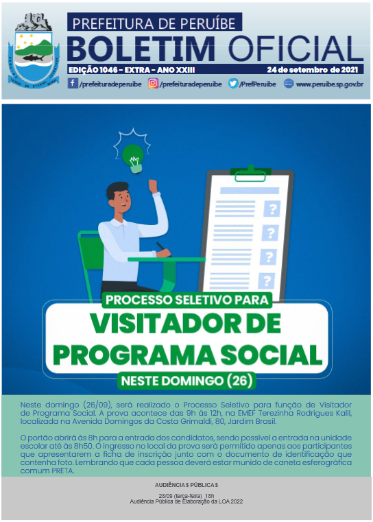 Boletim Oficial do Município – BOM – Edição 1046 – EXTRA
