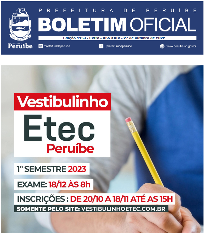 Boletim Oficial do Município – BOM – Edição 1153 – Extra