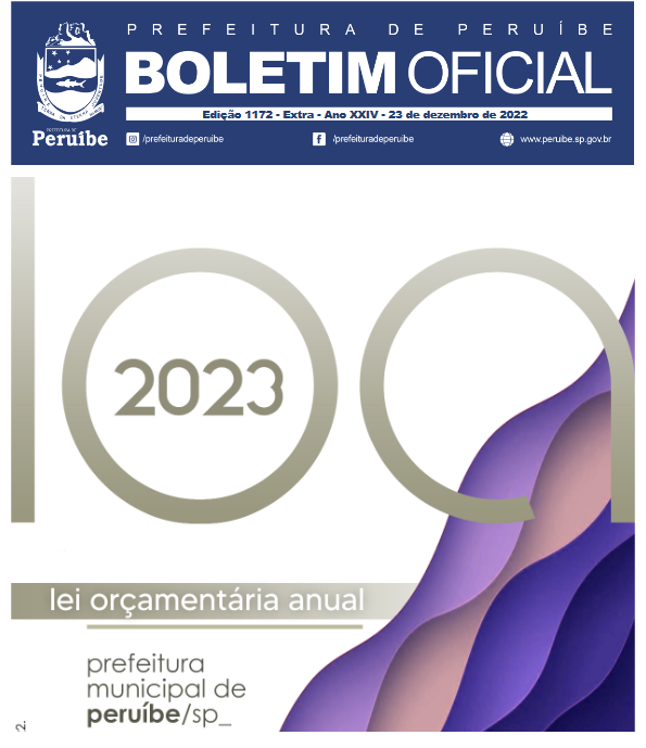 Boletim Oficial do Município – BOM – Edição 1172 – Extra – LOA 2023